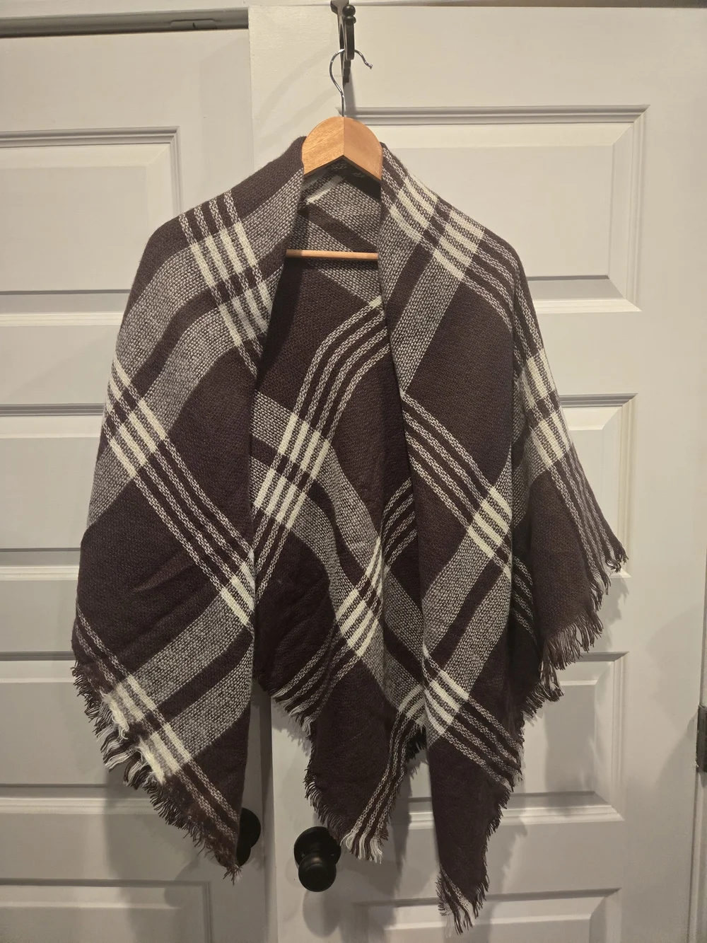 Plaid Fringe Blanket Scarf